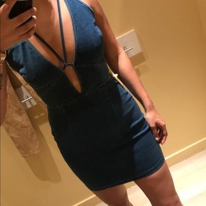 Denim mini dress